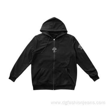 Patched Oversized Full Zip Up Hoodies